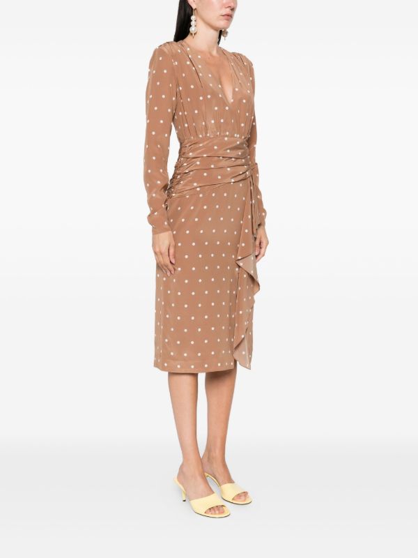 Browns Alessandra Rich Polka-dot Ruffled Dress | Browns Day Dresses