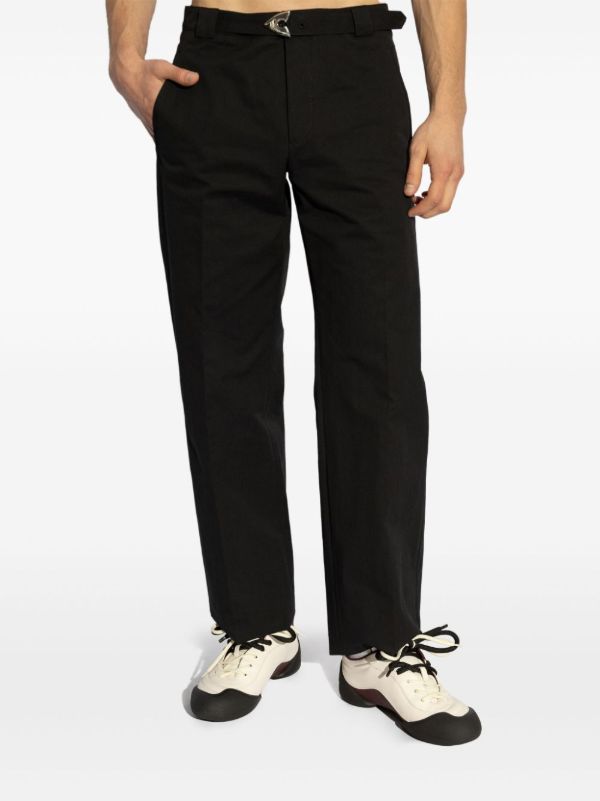 Browns Alexander McQueen Black Arrow-Belt Trousers | Browns Tailored Pants