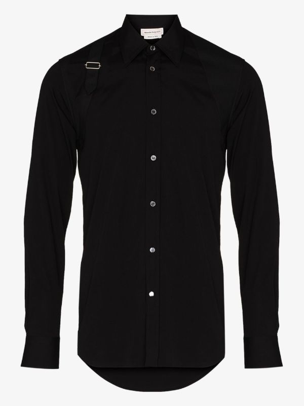 browns Alexander McQueen black harness classic collar shirt | Browns Shirts