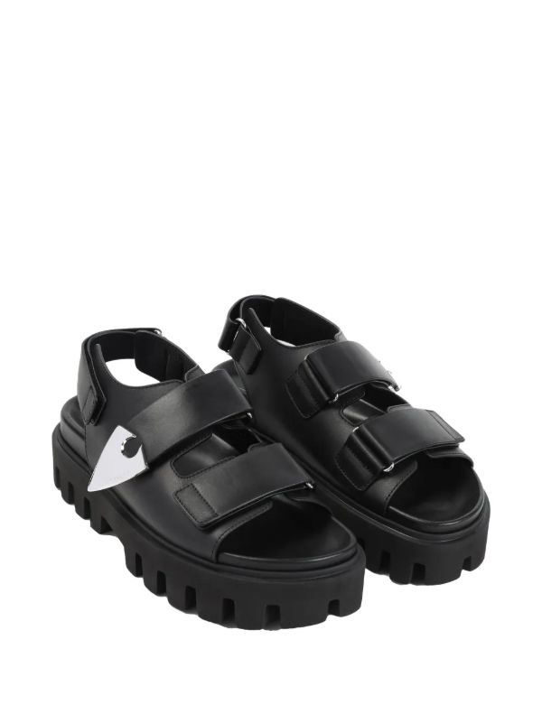 Browns Alexander McQueen Black Leather Platform Sandals | Browns Sandals