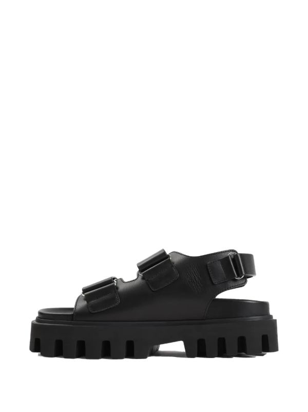 Browns Alexander McQueen Black Leather Platform Sandals | Browns Sandals
