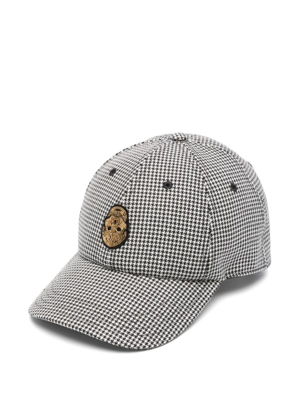 browns Alexander McQueen Black Skull-Appliqué Cap | Browns Hats