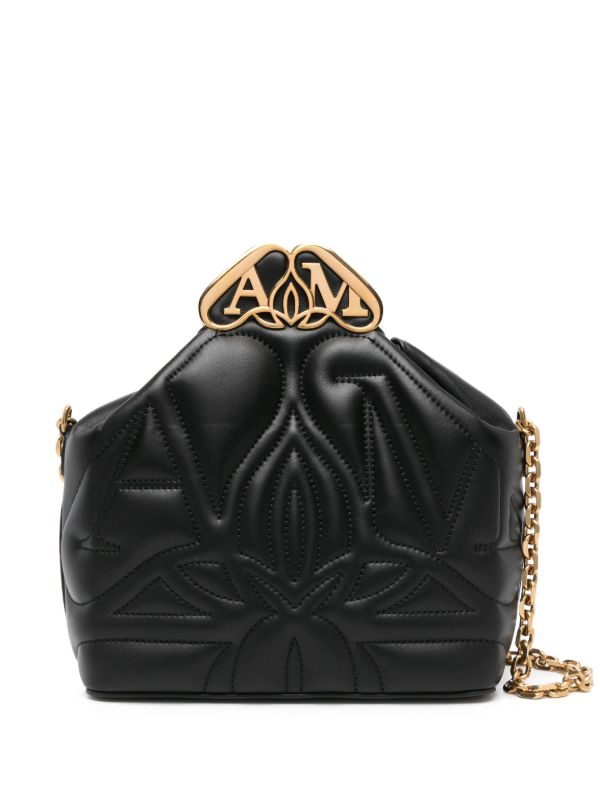 browns Alexander McQueen Black The Seal Box Leather Cross Body Bag | Browns Messenger & Crossbody Bags
