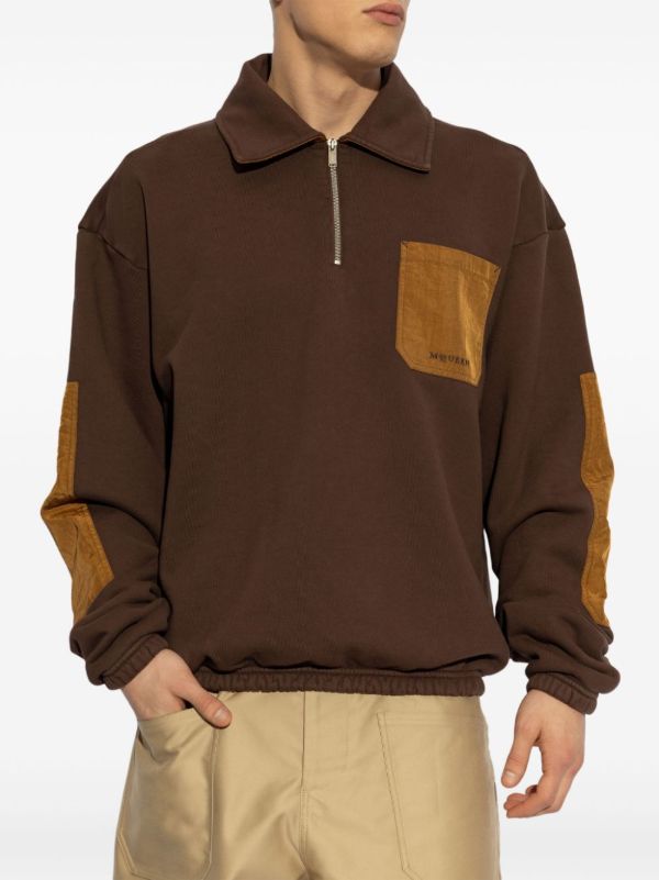 Browns Alexander McQueen Brown Contrasting-Pocket Polo Shirt | Browns Polo Shirts