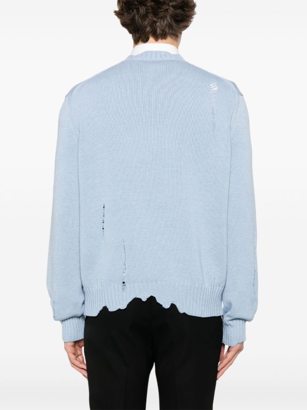 Browns Alexander McQueen Distressed Skull Sweater | Browns Knitted Sweaters