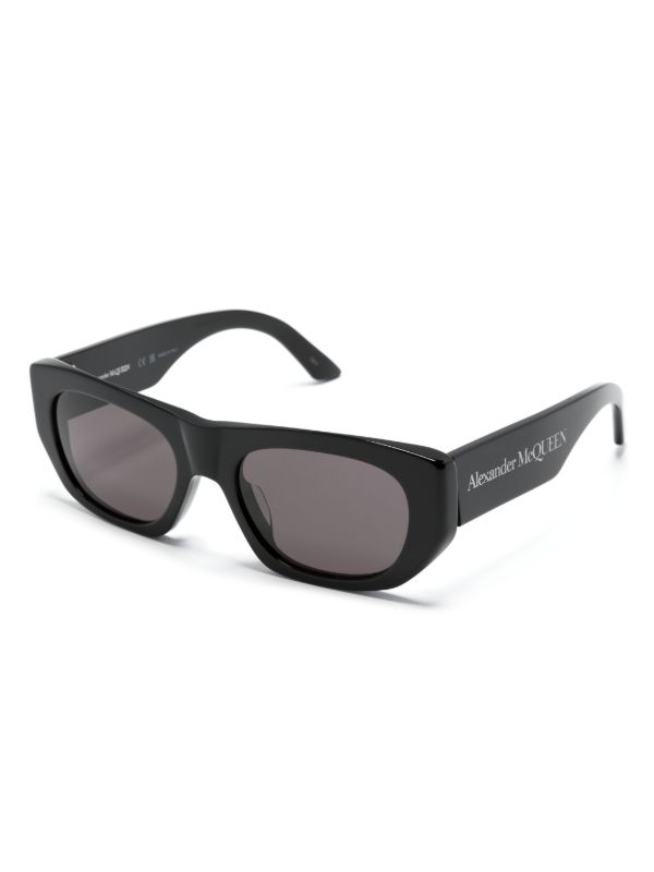 Browns Alexander McQueen Eyewear Black Bold D-Frame Sunglasses | Browns Sunglasses