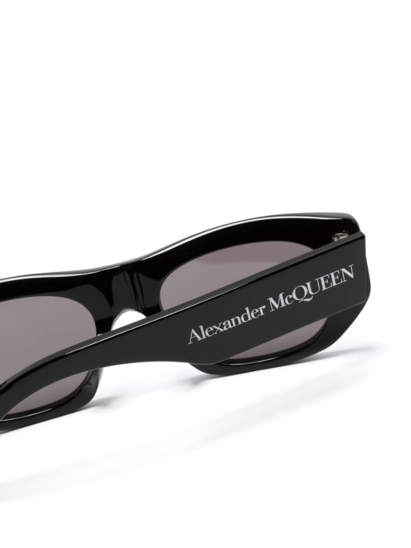 Browns Alexander McQueen Eyewear Black Bold D-Frame Sunglasses | Browns Sunglasses