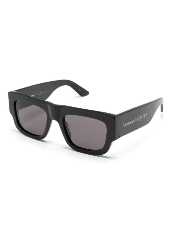 Browns Alexander McQueen Eyewear Black Bold Square-Frame Sunglasses | Browns Sunglasses