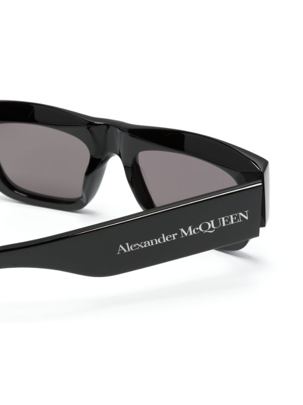 Browns Alexander McQueen Eyewear Black Bold Square-Frame Sunglasses | Browns Sunglasses