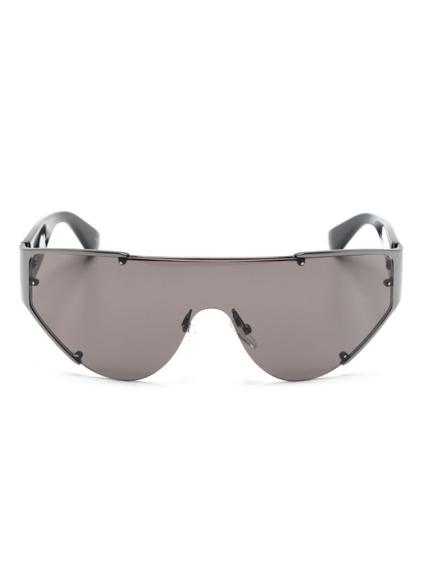 browns Alexander McQueen Eyewear Black The Grip Shield-Frame Sunglasses | Browns Sunglasses
