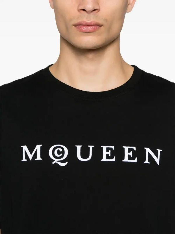Browns Alexander McQueen Flocked-logo T-shirt | Browns T-Shirts