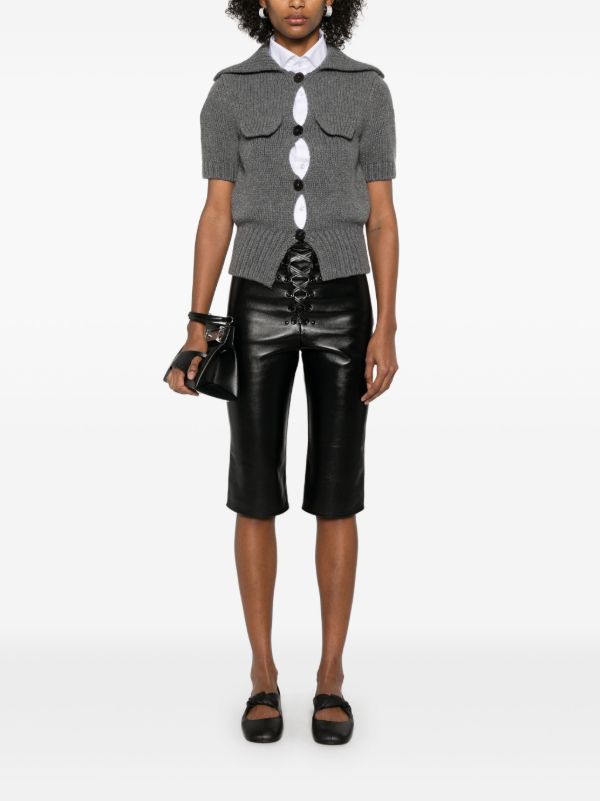 Browns Alexander McQueen Grey Short-Sleeved Cardigan | Browns Cardigans