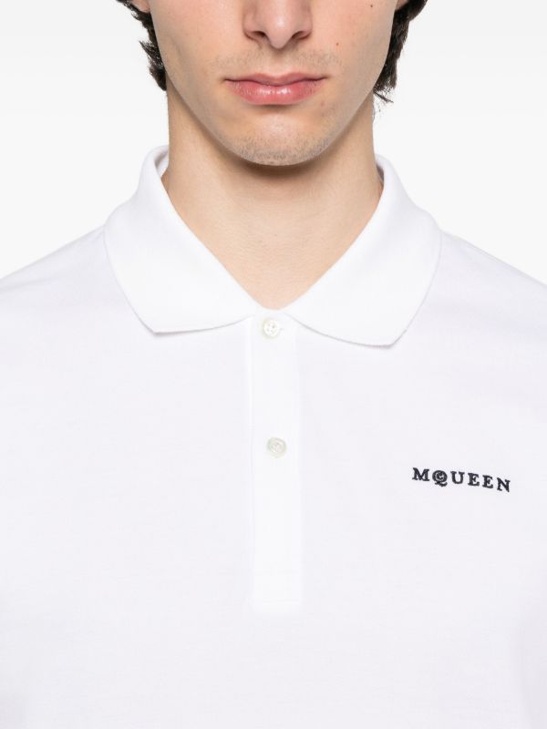 Browns Alexander McQueen Logo-embroidered Polo Shirt | Browns Polo Shirts