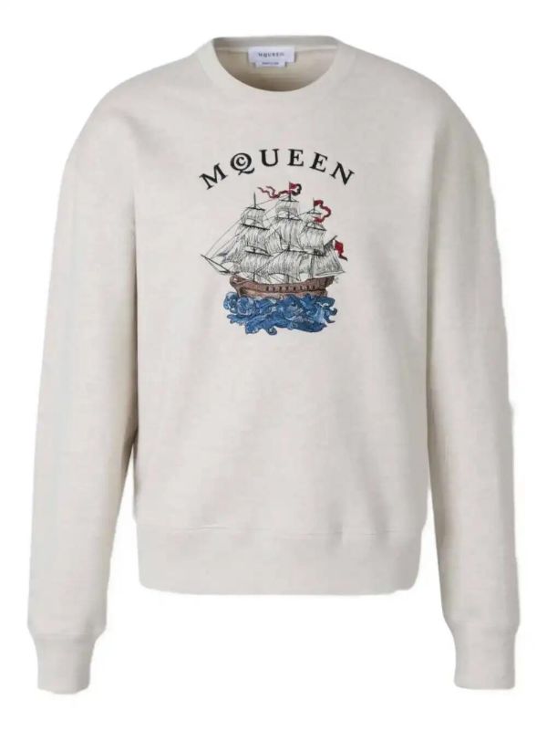 browns Alexander McQueen logo-embroidered sweatshirt | Browns Sweatshirts