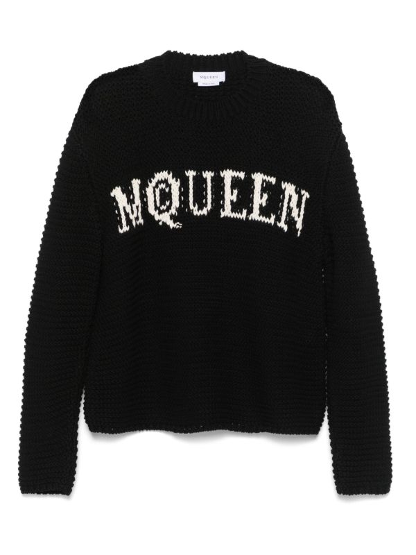 browns Alexander McQueen logo-intarsia sweater | Browns Knitted Sweaters