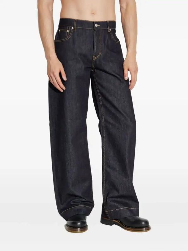 Browns Alexander McQueen Logo-patch Jeans | Browns Wide-Leg Jeans