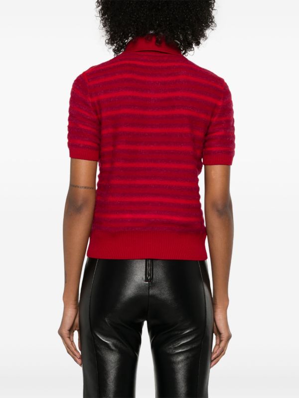 Browns Alexander McQueen Red Striped Polo Top | Browns Polo Tops
