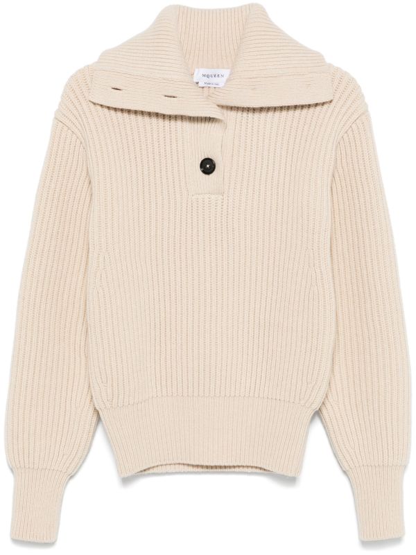 browns Alexander McQueen Ribbed-Knit Sweater | Browns Knitted Sweaters
