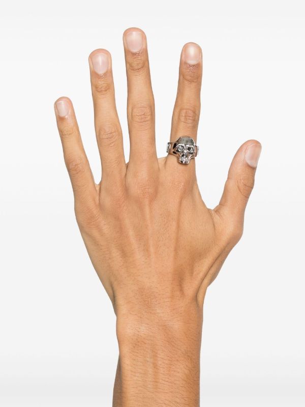 Browns Alexander McQueen Silver Skull Ring | Browns Rings