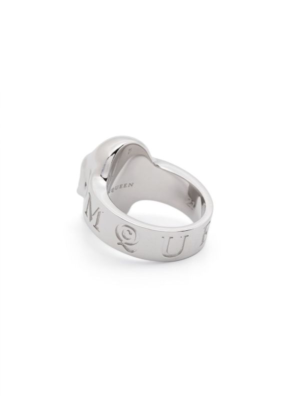Browns Alexander McQueen Silver Skull Ring | Browns Rings