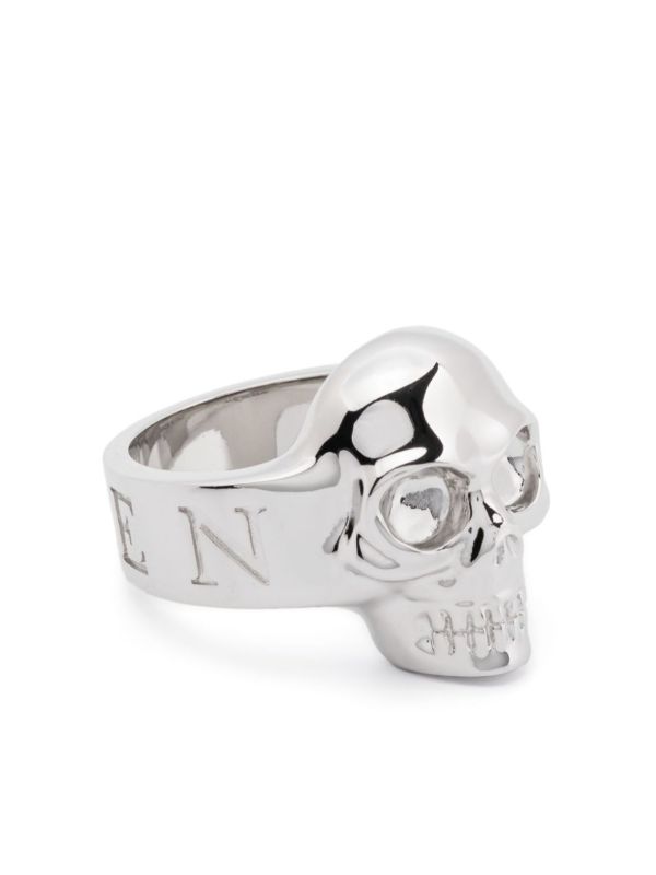 browns Alexander McQueen Silver Skull Ring | Browns Rings