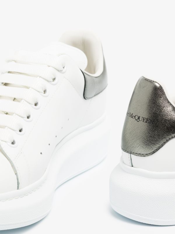 Browns Alexander McQueen White And Silver Oversized Sneakers | Browns Sneakers