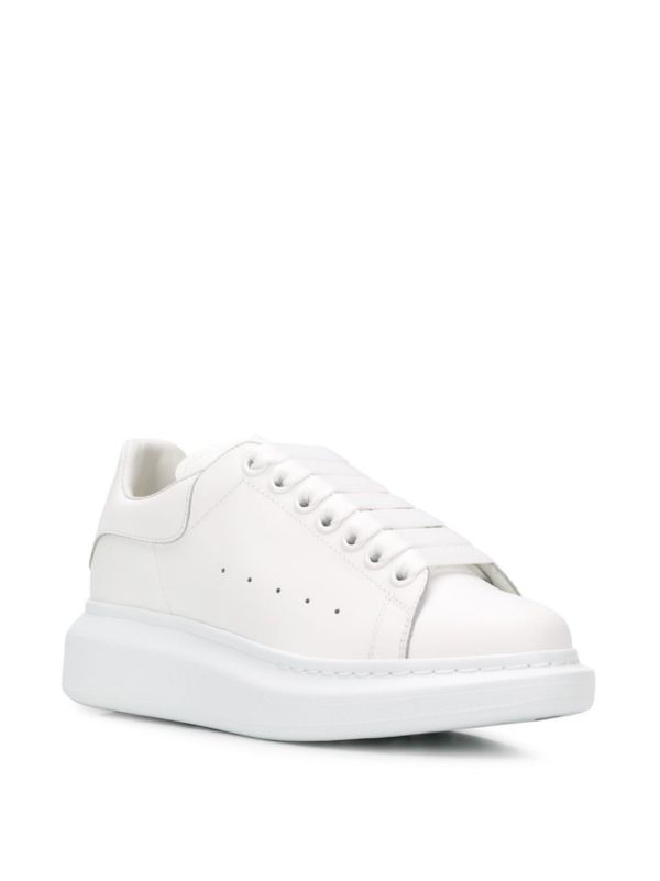 Browns Alexander McQueen White Oversized Leather Sneakers | Browns Sneakers