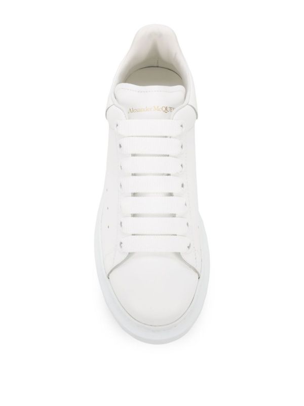 Browns Alexander McQueen White Oversized Leather Sneakers | Browns Sneakers