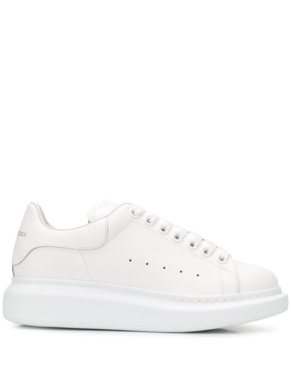 browns Alexander McQueen White Oversized Leather Sneakers | Browns Sneakers