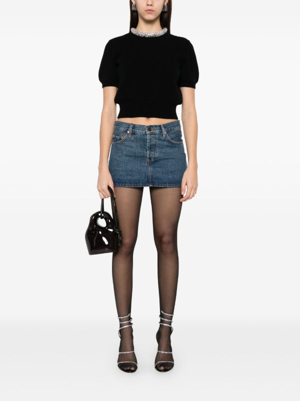 Browns Alexander Wang Black Crystal-Embellished Top | Browns Knitted Tops