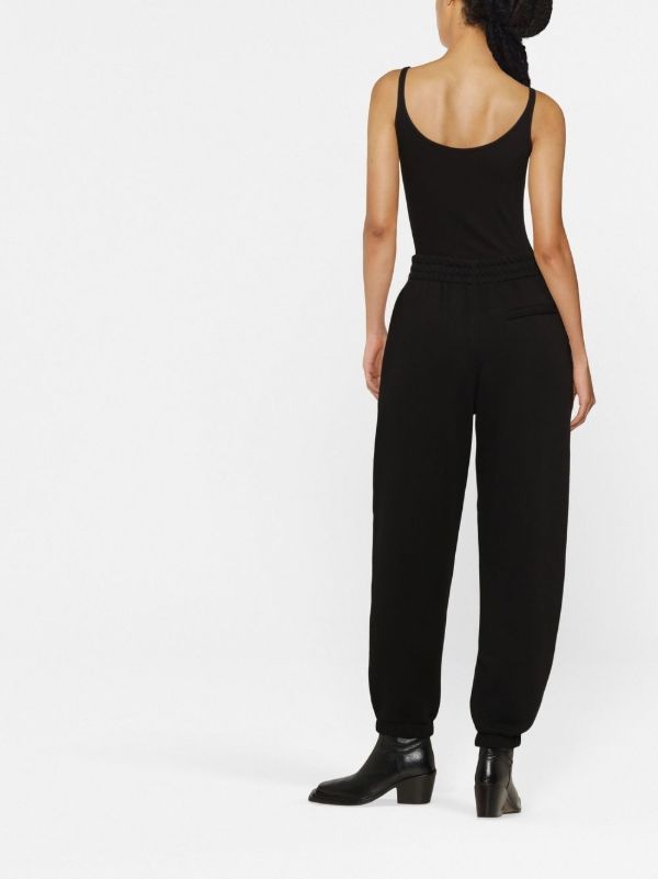 Browns Alexander Wang Black Logo Print Tapered Track Pants | Browns Sweatpants