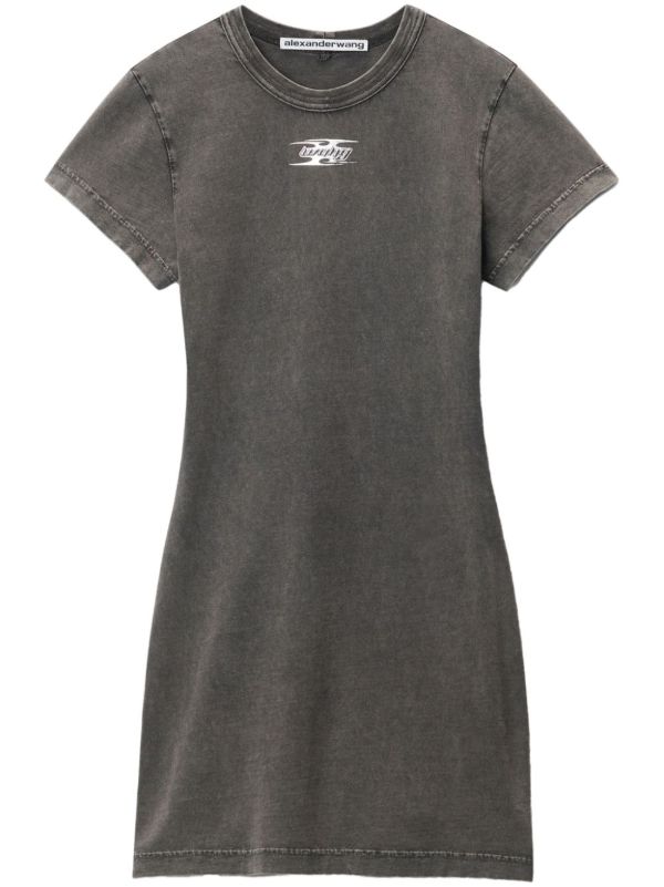 browns Alexander Wang Blade Logo-Embossed Cotton Mini Dress | Browns Day Dresses