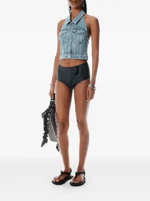 Browns Alexander Wang Halterneck Denim Vest | Browns Vests & Tank Tops