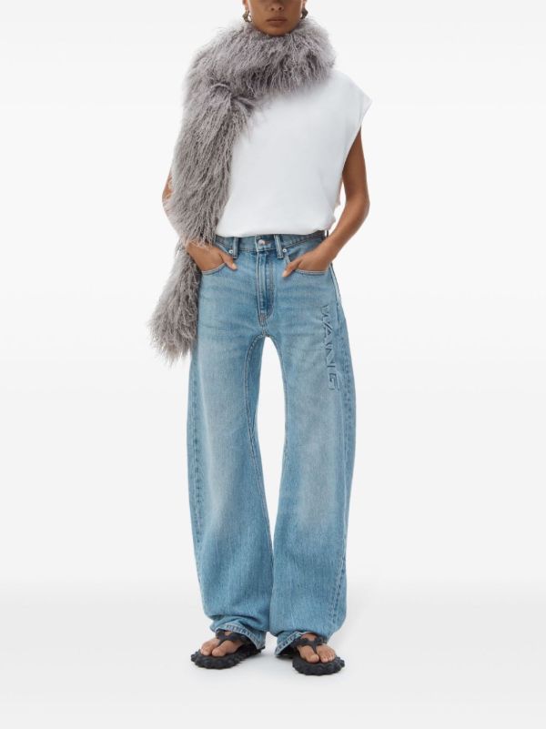 Browns Alexander Wang Logo-embossed Jeans | Browns Straight-Leg Jeans