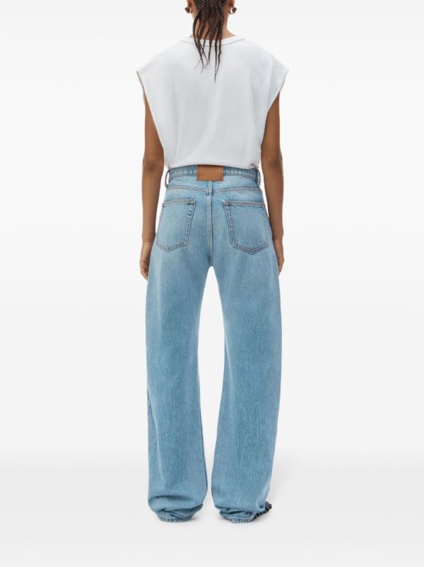 Browns Alexander Wang Logo-embossed Jeans | Browns Straight-Leg Jeans