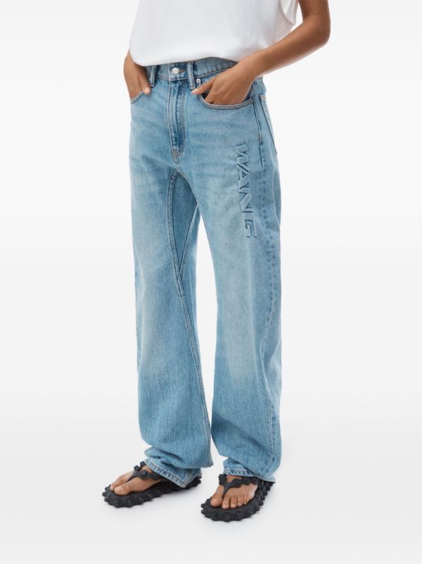 Browns Alexander Wang Logo-embossed Jeans | Browns Straight-Leg Jeans