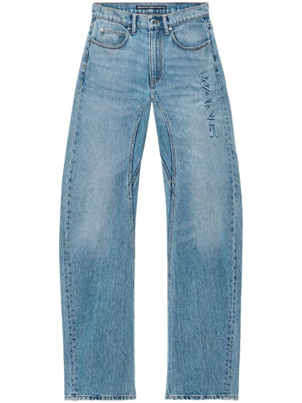 browns Alexander Wang logo-embossed jeans | Browns Straight-Leg Jeans