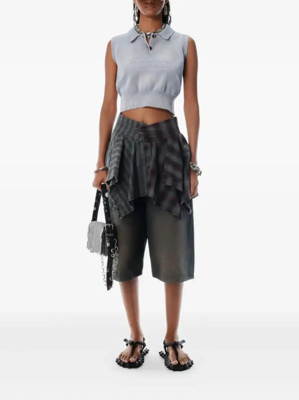 Browns Alexander Wang Logo-embossed Polo Top | Browns Polo Tops