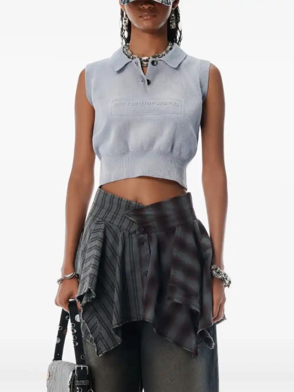 Browns Alexander Wang Logo-embossed Polo Top | Browns Polo Tops