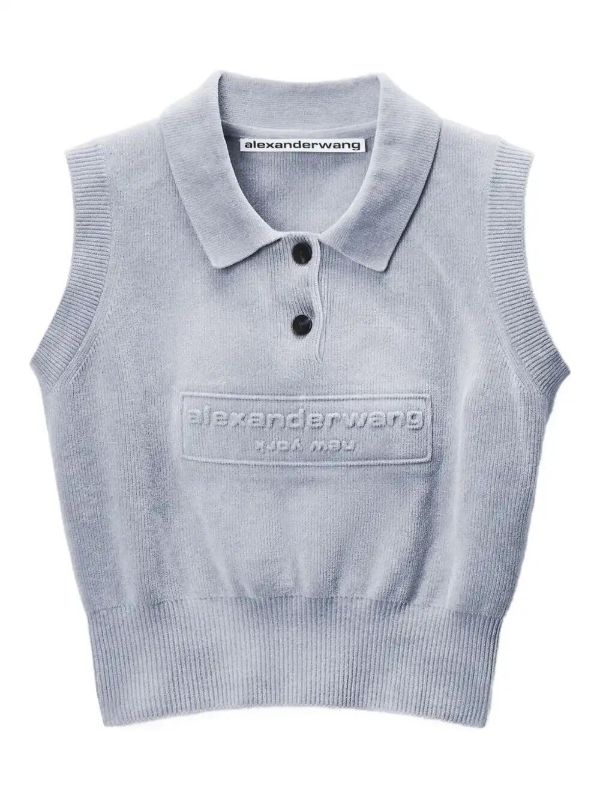 browns Alexander Wang logo-embossed polo top | Browns Polo Tops