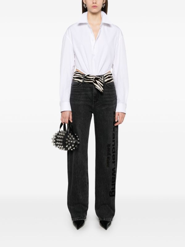Browns Alexander Wang Logo-Embroidered Jeans | Browns Wide-Leg Jeans
