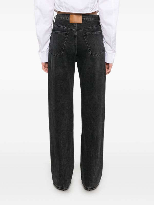 Browns Alexander Wang Logo-Embroidered Jeans | Browns Wide-Leg Jeans