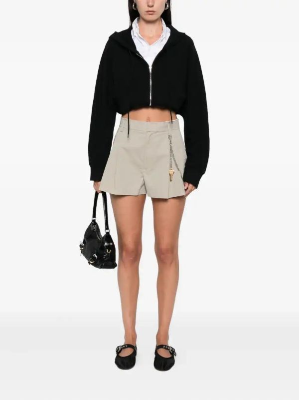 Browns Alexander Wang Pleated Chain-embellished Shorts | Browns Short & Mini Shorts