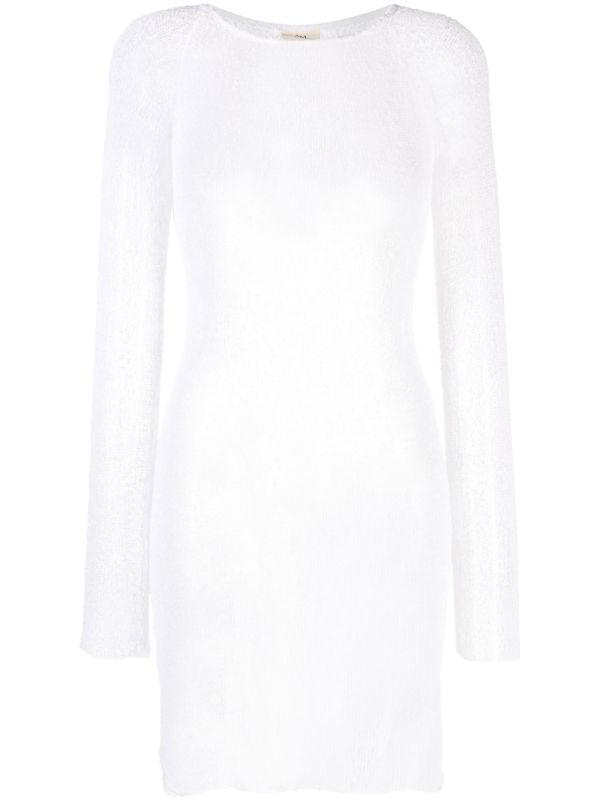 browns Ambra Maddalena white Andy open-knit mini dress | Browns Day Dresses