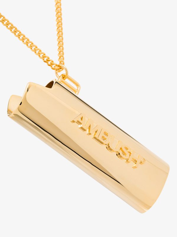 Browns AMBUSH Gold Tone Large Lighter Case Necklace | Browns Necklaces