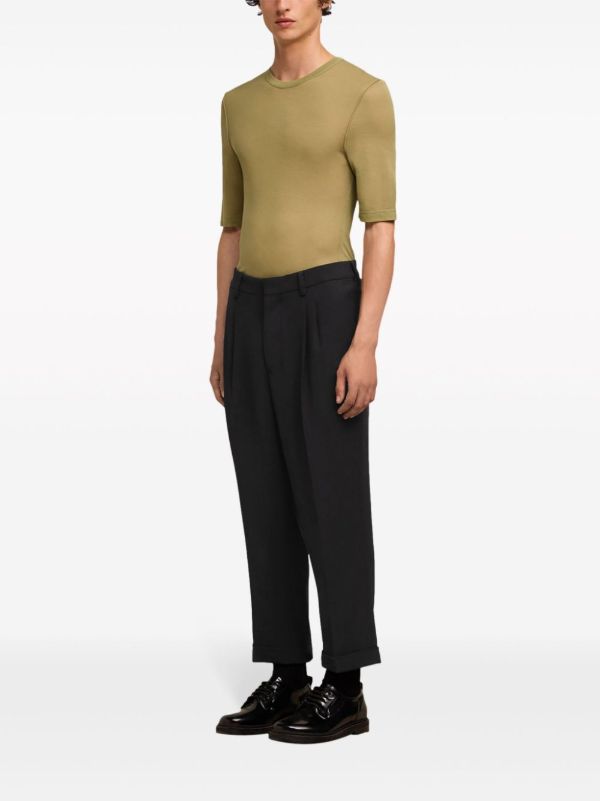 Browns AMI Paris Pressed-Crease Tapered Trousers | Browns Tapered Pants