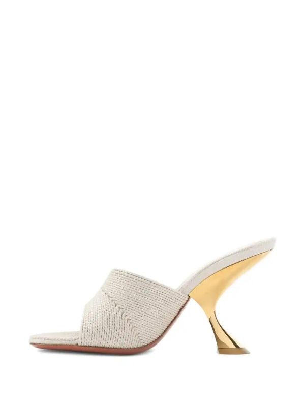 Browns Amina Muaddi 90mm Taylor Leather Sandals | Browns Sandals
