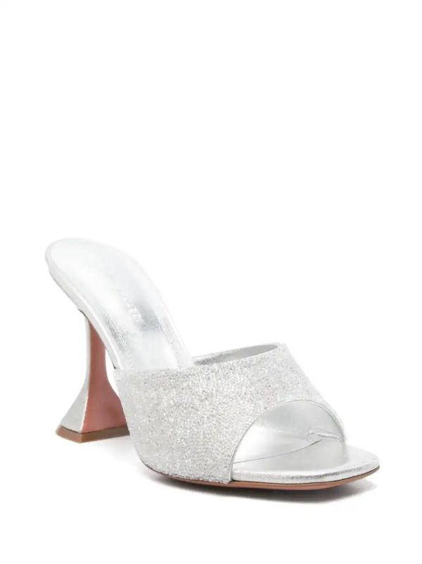 Browns Amina Muaddi 95mm Leather Heeled Sandals | Browns Sandals