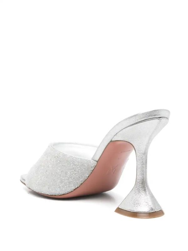 Browns Amina Muaddi 95mm Leather Heeled Sandals | Browns Sandals