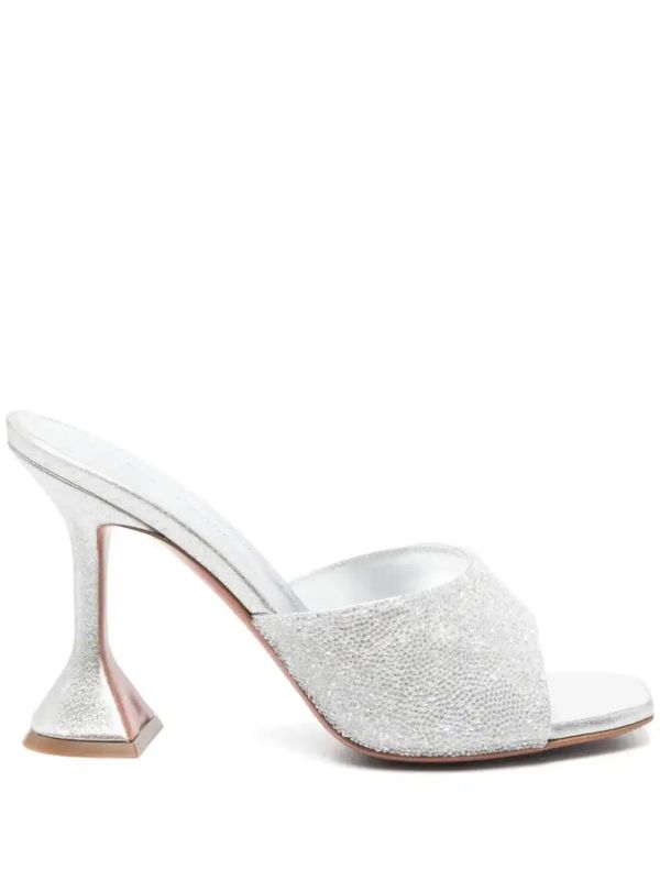 browns Amina Muaddi 95mm leather heeled sandals | Browns Sandals